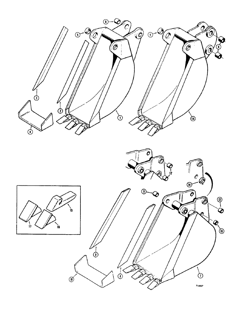 Схема запчастей Case 33 - (098) - BACKHOE BUCKETS (OPTIONAL TYPES), TRENCHING BUCKETS (MACHINERY ITEMS) 