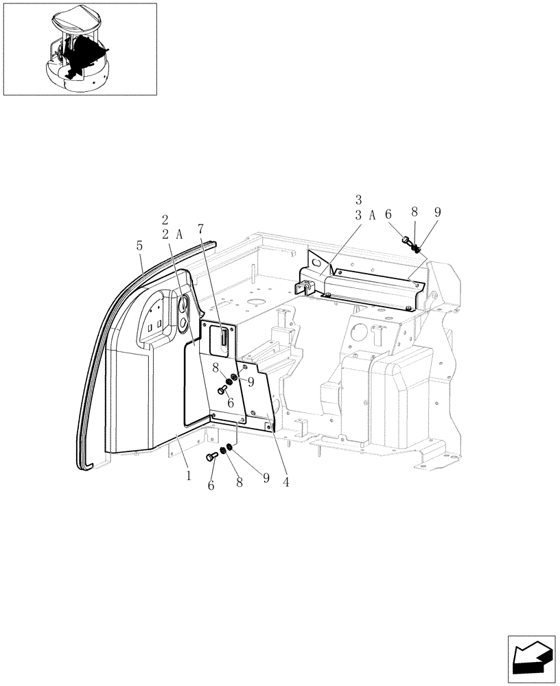 Схема запчастей Case CX27B - (1.070[05]) - CONTROL OPERATORS - STAND ASSY (01) - Section 1