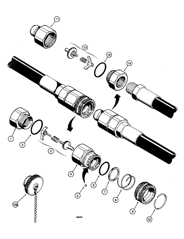 Схема запчастей Case W14 - (486) - HYDRAULIC QUICK DISCONNECT COUPLINGS, BACKHOE LINES, D52800 FEMALE COUPLING (08) - HYDRAULICS