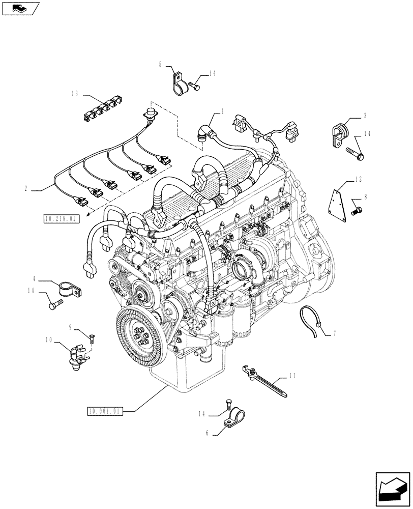 Схема запчастей Case F3AE0684S E913 - (55.100.05) - MOTOR ELECTRIC INSTALLATION (504139410) (55) - ELECTRICAL SYSTEMS