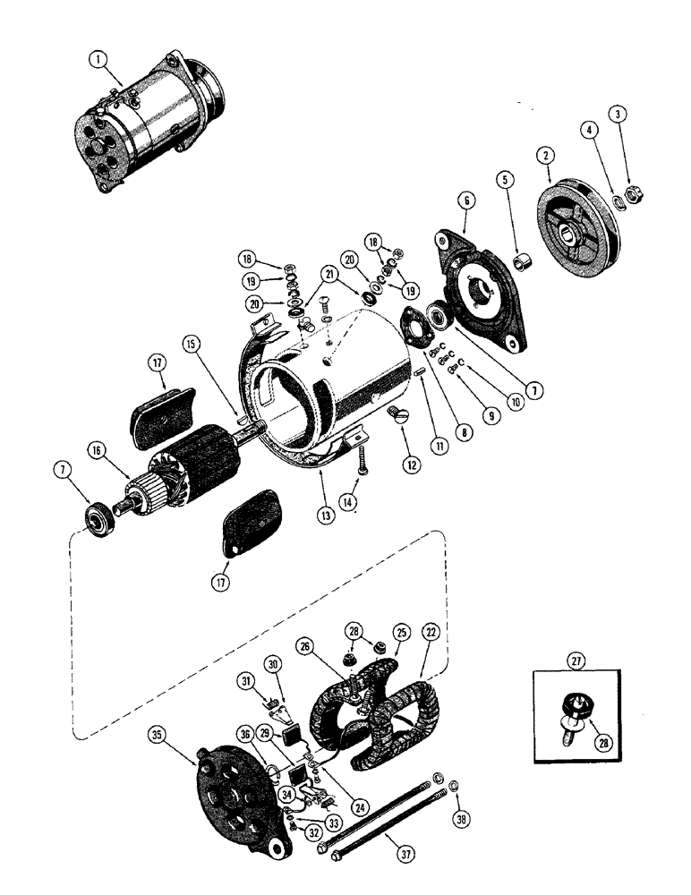 Схема запчастей Case W10 - (048) - GENERATOR (04) - ELECTRICAL SYSTEMS