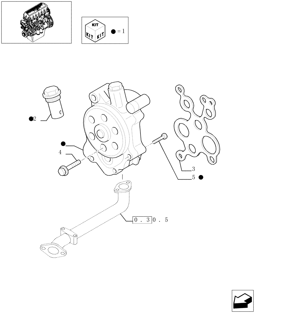 Схема запчастей Case F3BE0684A B002 - (0.30.0[01]) - PUMP, ENGINE OIL & RELATED PARTS (99458824) 