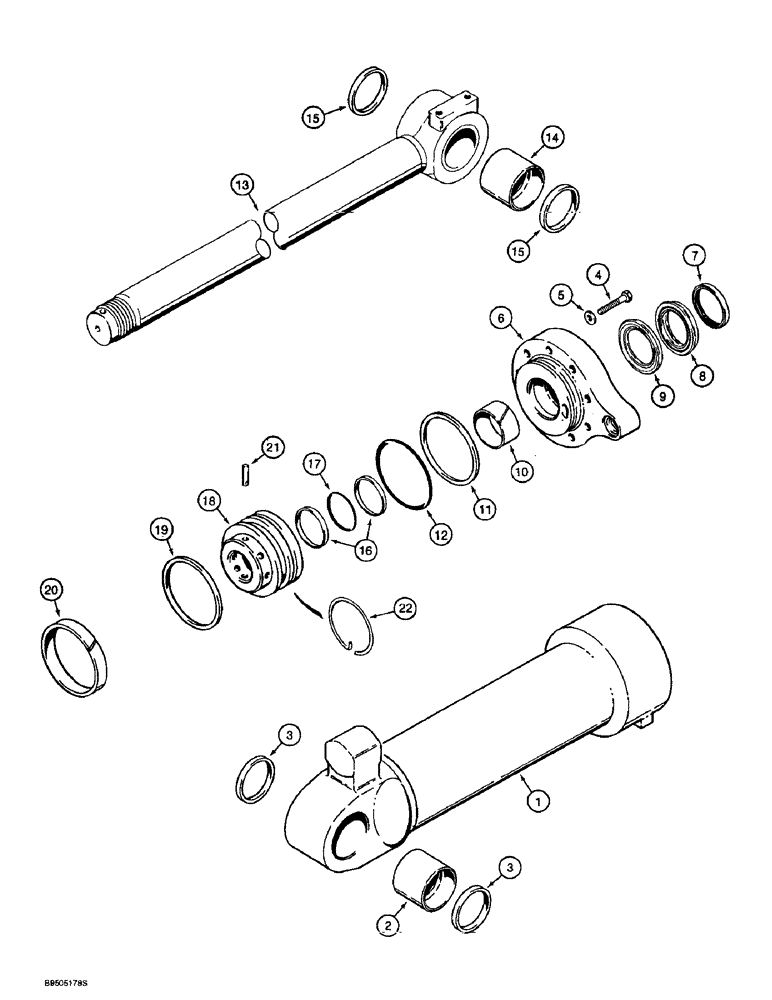 Схема запчастей Case 721B - (8-053A) - BUCKET CYLINDER - 125873A1, Z-BAR LOADER WITH EXTENDED REACH (08) - HYDRAULICS