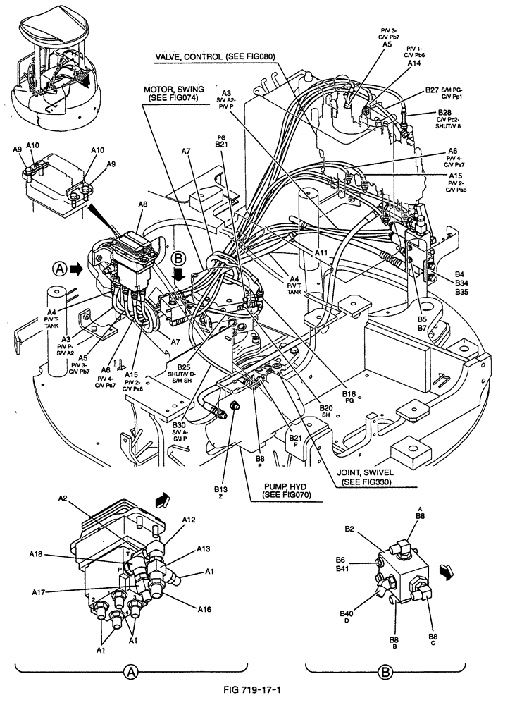 Схема запчастей Case CX36B - (719-17-1) - CONTROL LINES, REMOTE (WITH A PUMP Z PORT) (05) - SUPERSTRUCTURE