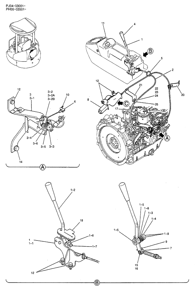 Схема запчастей Case CX50B - (02-019) - CONTROL ASSEMBLY, ENGINE W/DECEL (05) - SUPERSTRUCTURE