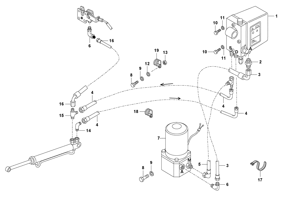 Схема запчастей Case 327B - (59A00000539[001]) - HOOD TILT - HYDRAULICS (87518141) (10) - Cab/Cowlings