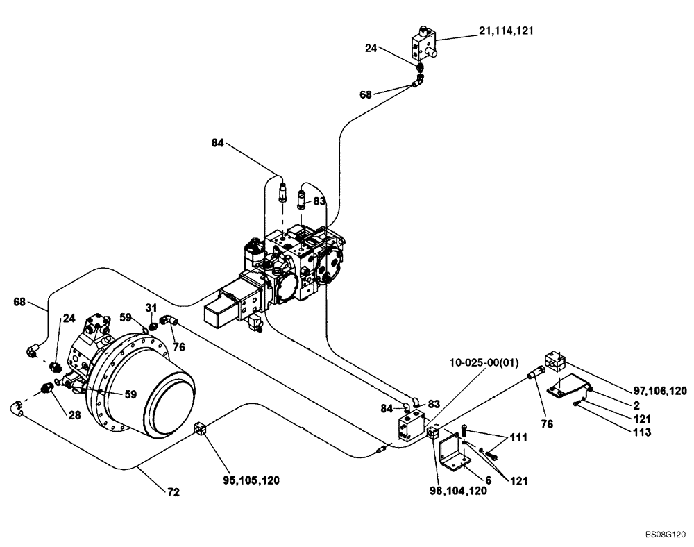 Схема запчастей Case SV216 - (35.353.01[02]) - HYDRAULIC SYSTEM OF TRAVEL, DRUM (B) (P.I.N. DDD001215 AND AFTER) (GROUP 305) (ND142127) (35) - HYDRAULIC SYSTEMS