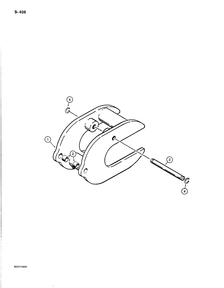 Схема запчастей Case 780C - (9-406) - CONCRETE BREAKER FORK (09) - CHASSIS/ATTACHMENTS