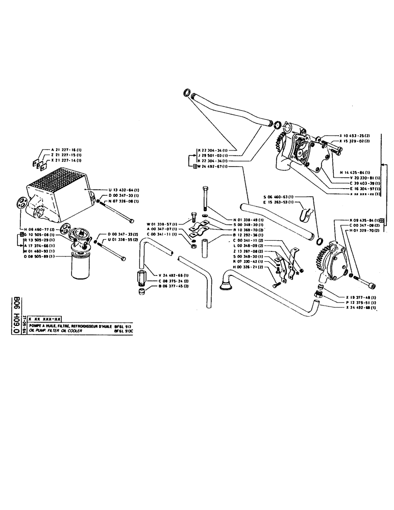 Схема запчастей Case 160CL - (074) - OIL PUMP, FILTER, OIL COOLER (01) - ENGINE