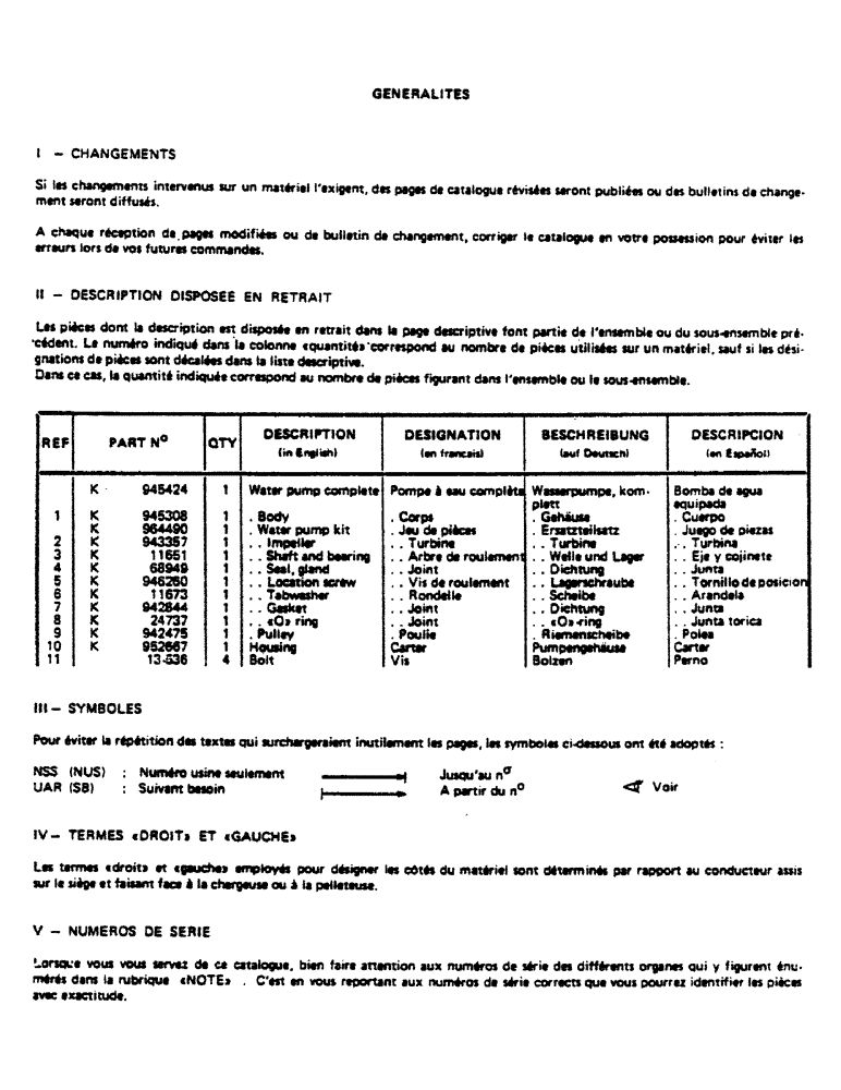 Схема запчастей Case LEYLAND - (01-4) - GENERALITES 