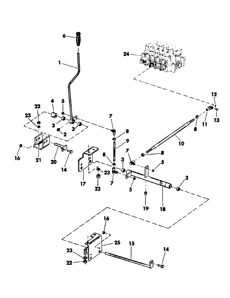 Схема запчастей Case 50 - (046) - CROWD CONTROL AND LINKAGE (33) - BRAKES & CONTROLS