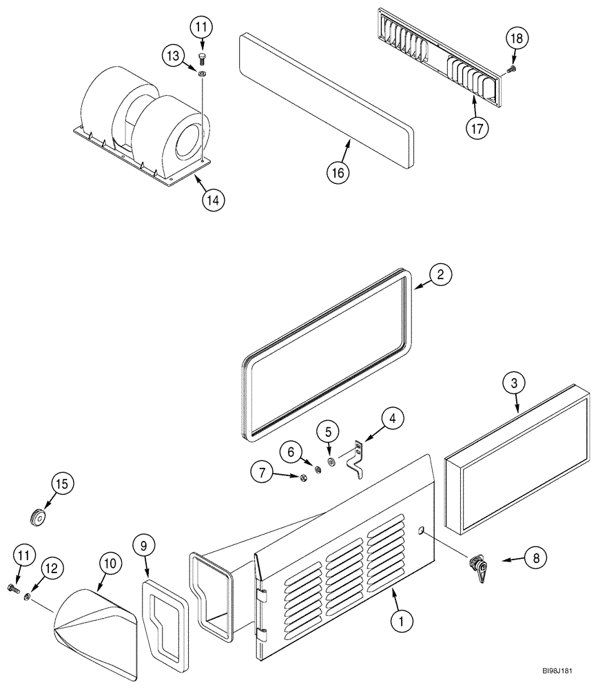 Схема запчастей Case 721D - (09-36D) - CAB - HEATER AND AIR CONDITIONING FILTERS (09) - CHASSIS