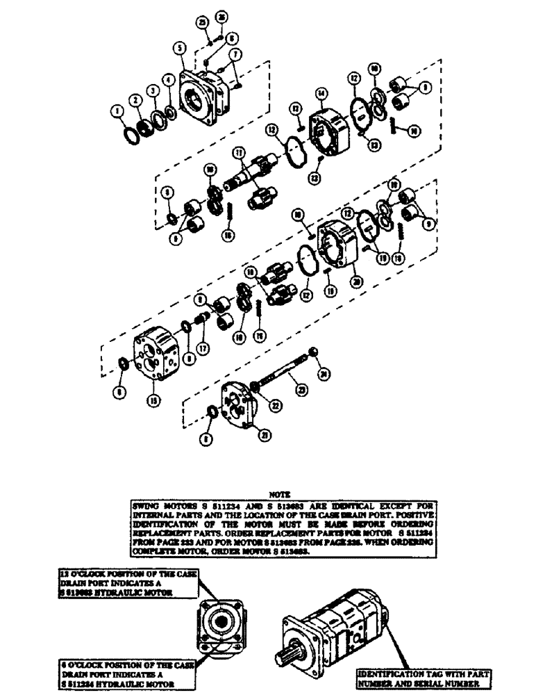 Схема запчастей Case 40 - (234) - SWING MOTOR (35) - HYDRAULIC SYSTEMS