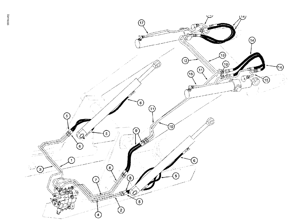 Схема запчастей Case 580SL - (1-014) - PICTORIAL INDEX LOADER HYDRAULICS LIFT & BUCKET CYLINDERS (00) - PICTORIAL INDEX