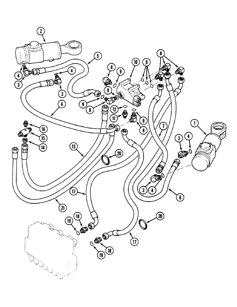 Схема запчастей Case 580SK - (8-162) - SWING SEQUENCE VALVE - SERVOPOWER VERSION, S/N JJH0046382 AND UP (08) - HYDRAULICS