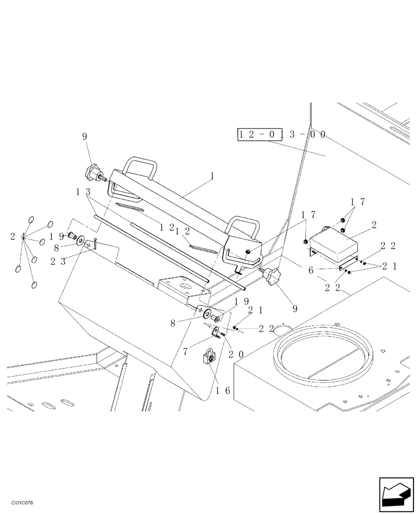 Схема запчастей Case SV208 - (12-017-00[01]) - OPERATORS COMPARTMENT (09) - CHASSIS