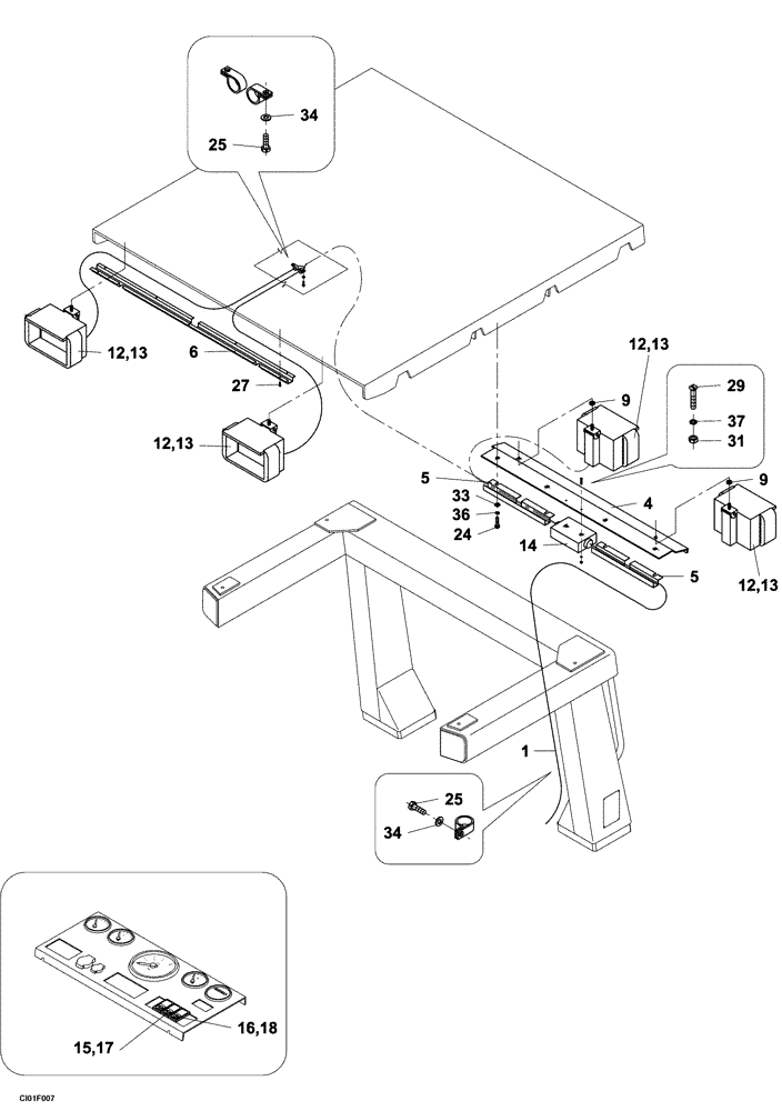 Схема запчастей Case SV216 - (04-001-05[01]) - LAMP, WORK - CANOPY - IF USED (04) - ELECTRICAL SYSTEMS