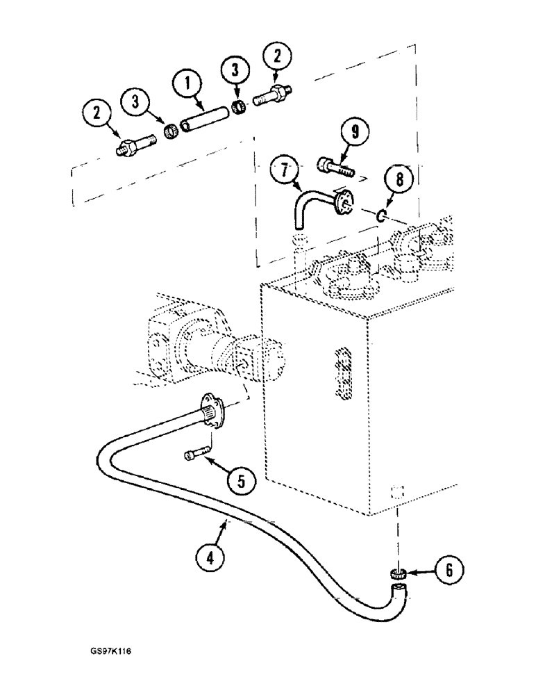 Схема запчастей Case 888 - (8B-20) - HYDRAULIC PUMP LINES, P.I.N. 15638 AND AFTER, P.I.N. 106811 AND AFTER (08) - HYDRAULICS