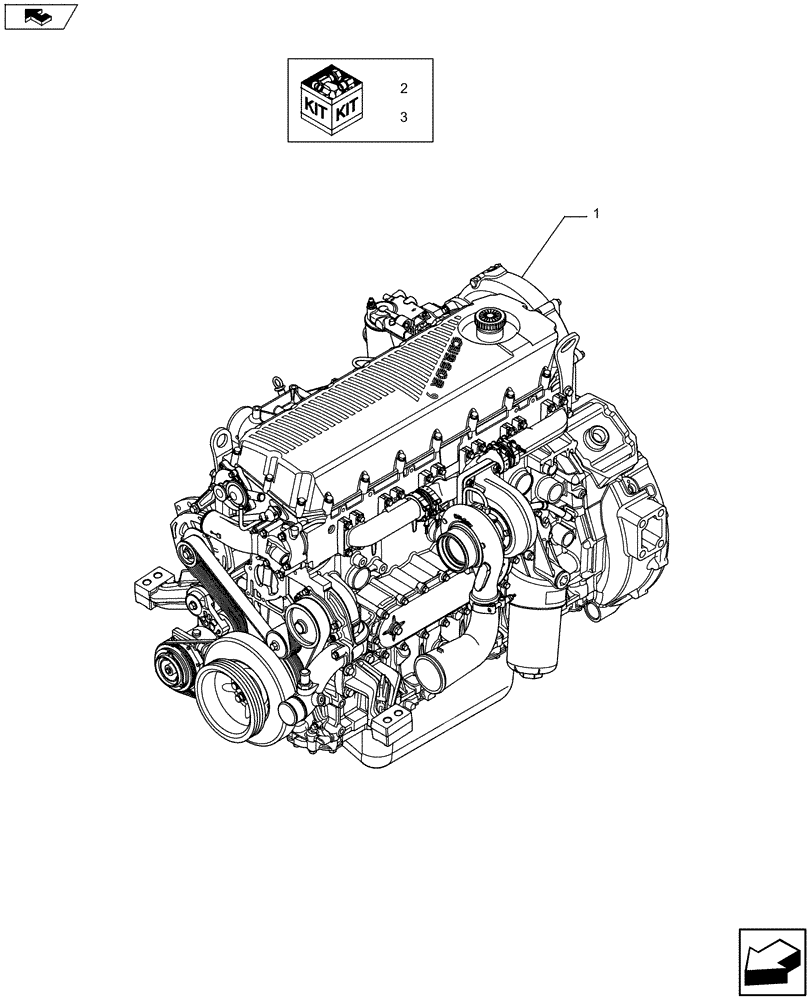 Схема запчастей Case F2CFE614B A002 - (10.001.01) - ENGINE ASSY (10) - ENGINE