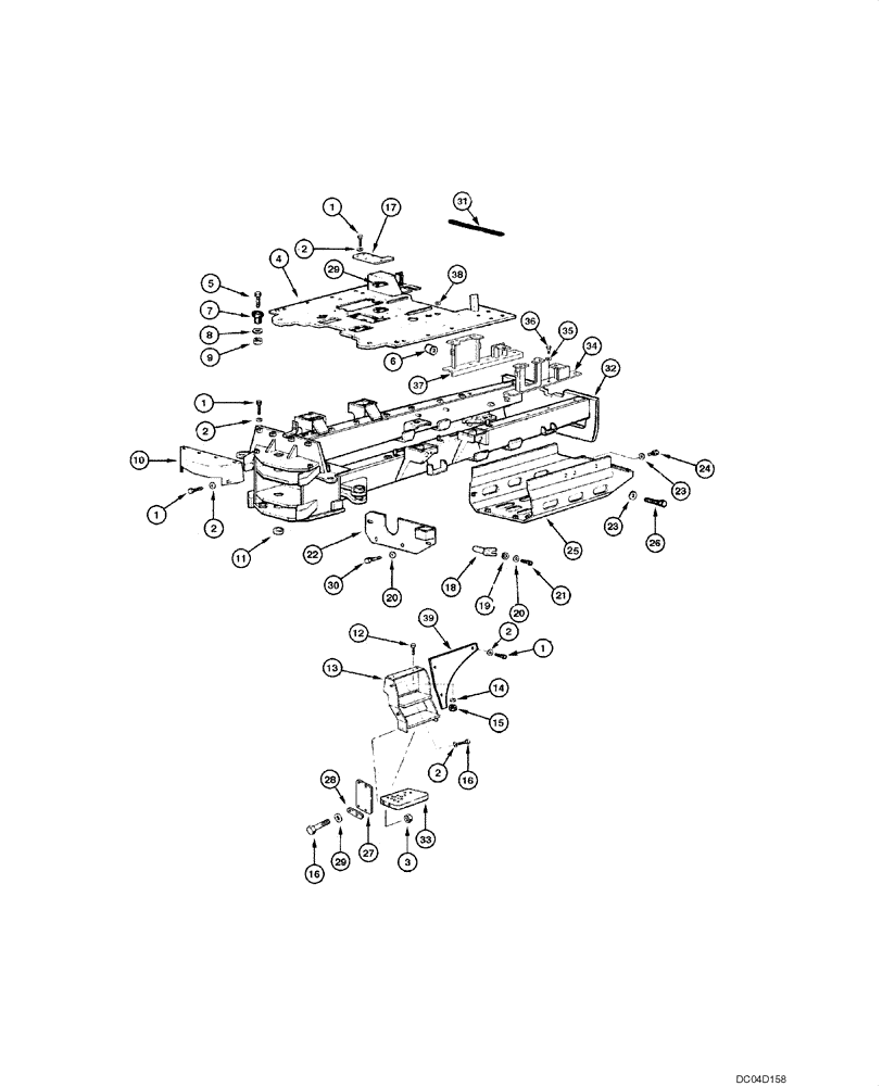 Схема запчастей Case 885 - (09.02[00]) - REAR CHASSIS (09) - CHASSIS