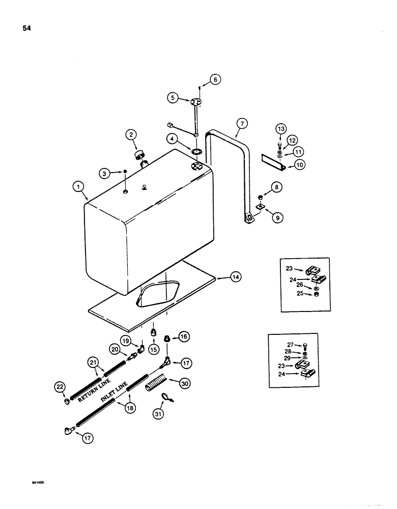 Схема запчастей Case 880D - (054) - FUEL TANK AND LINES (02) - FUEL SYSTEM