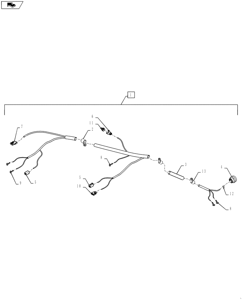 Схема запчастей Case 1121F - (55.100.04[01]) - FRONT CHASSIS HARNESS (55) - ELECTRICAL SYSTEMS