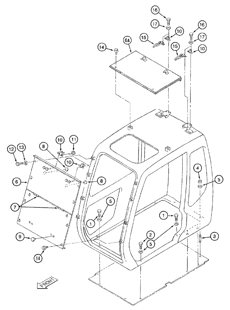 Схема запчастей Case 9050B - (9-090) - CAB VANDAL GUARDS (09) - CHASSIS/ATTACHMENTS