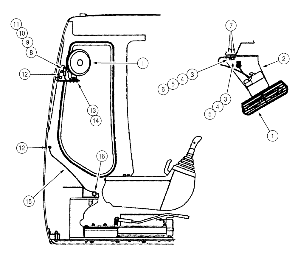 Схема запчастей Case 9050B - (9-102) - CAB FAN AND MOUNTING, P.I.N. EAC0501182 AND AFTER (09) - CHASSIS/ATTACHMENTS