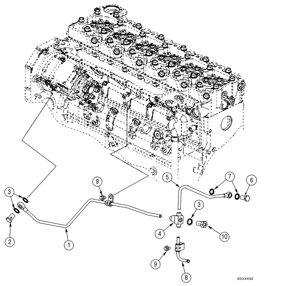 Схема запчастей Case CX290 - (03-07) - FUEL LINES (03) - FUEL SYSTEM