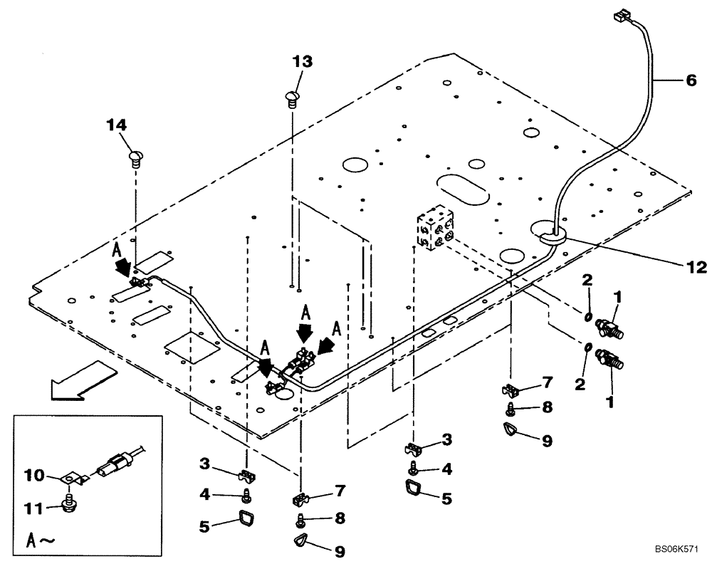 Схема запчастей Case CX210B - (08-47) - HYDRAULIC CIRCUIT - OPTIONAL (3-WAY - SMALL FLOW) - PLUG, BLANK-OFF (08) - HYDRAULICS