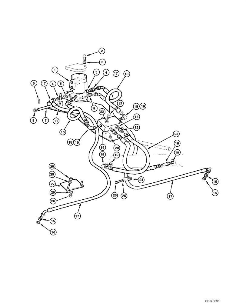 Схема запчастей Case 885 - (08.07[00]) - BLADE HYDRAULIC CIRCUIT - SIDE SHIFT AND TILT (08) - HYDRAULICS