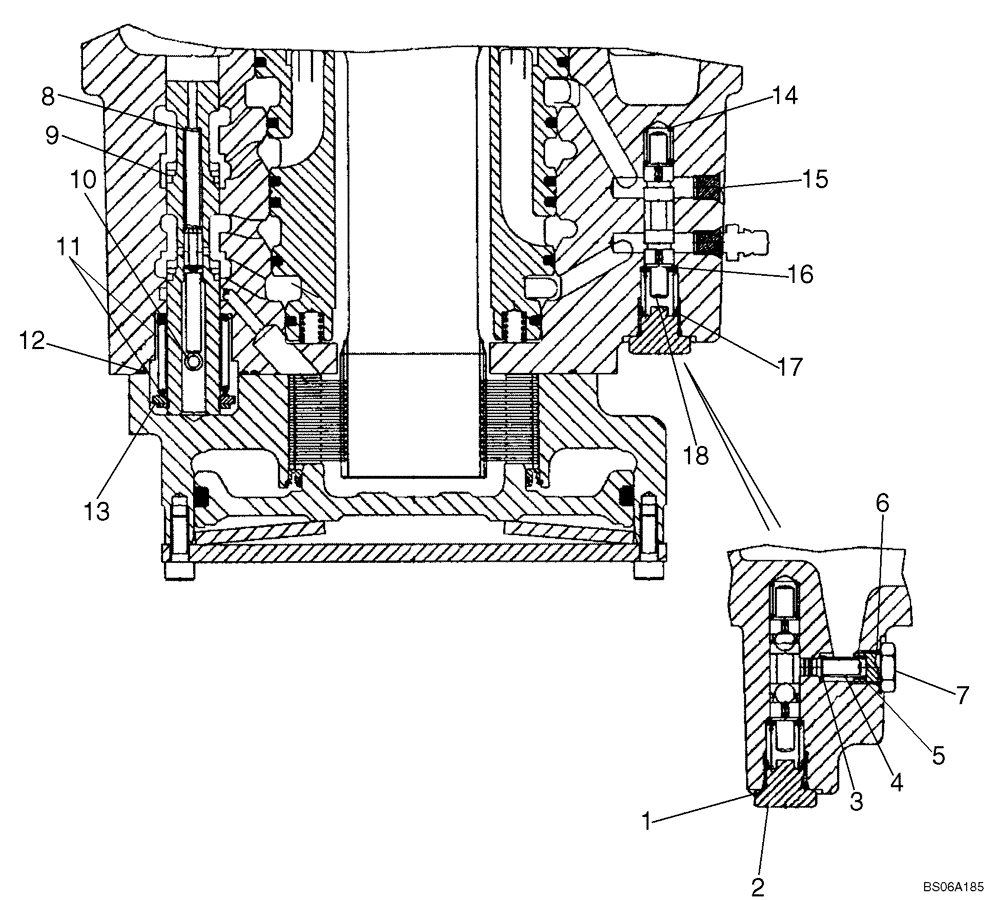 Схема запчастей Case 465 - (06-26) - MOTOR ASSY - TWO SPEED (06) - POWER TRAIN