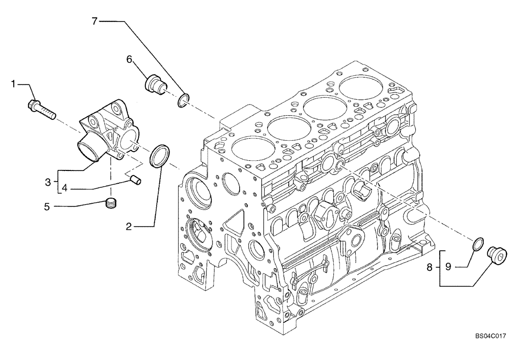 Схема запчастей Case 440 - (02-32) - COOLING SYSTEM - ENGINE (02) - ENGINE