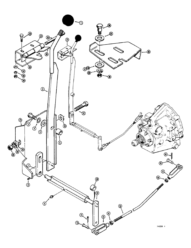 Схема запчастей Case 350 - (112) - SHUTTLE CONTROL (03) - TRANSMISSION