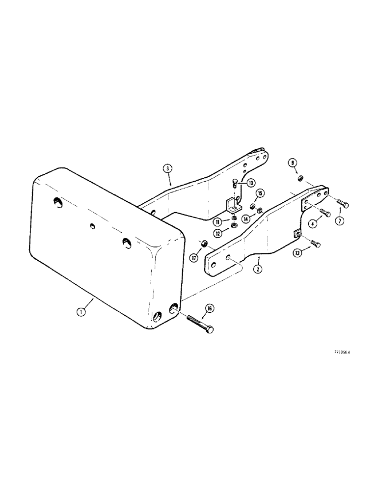 Схема запчастей Case 350 - (398[1]) - REAR COUNTERWEIGHT - LOADER MODELS WITHOUT REAR MOUNTED EQUIPMENT (05) - UPPERSTRUCTURE CHASSIS