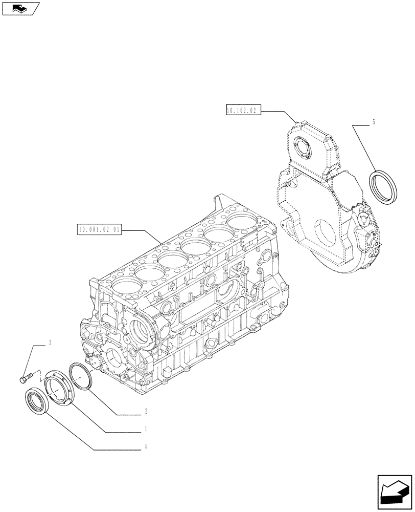 Схема запчастей Case F3AE0684K E910 - (10.001.02[02]) - CYLINDER BLOCK & RELATED PARTS - GASKET REVOLVING SHAFT - MY11 8120 (10) - ENGINE