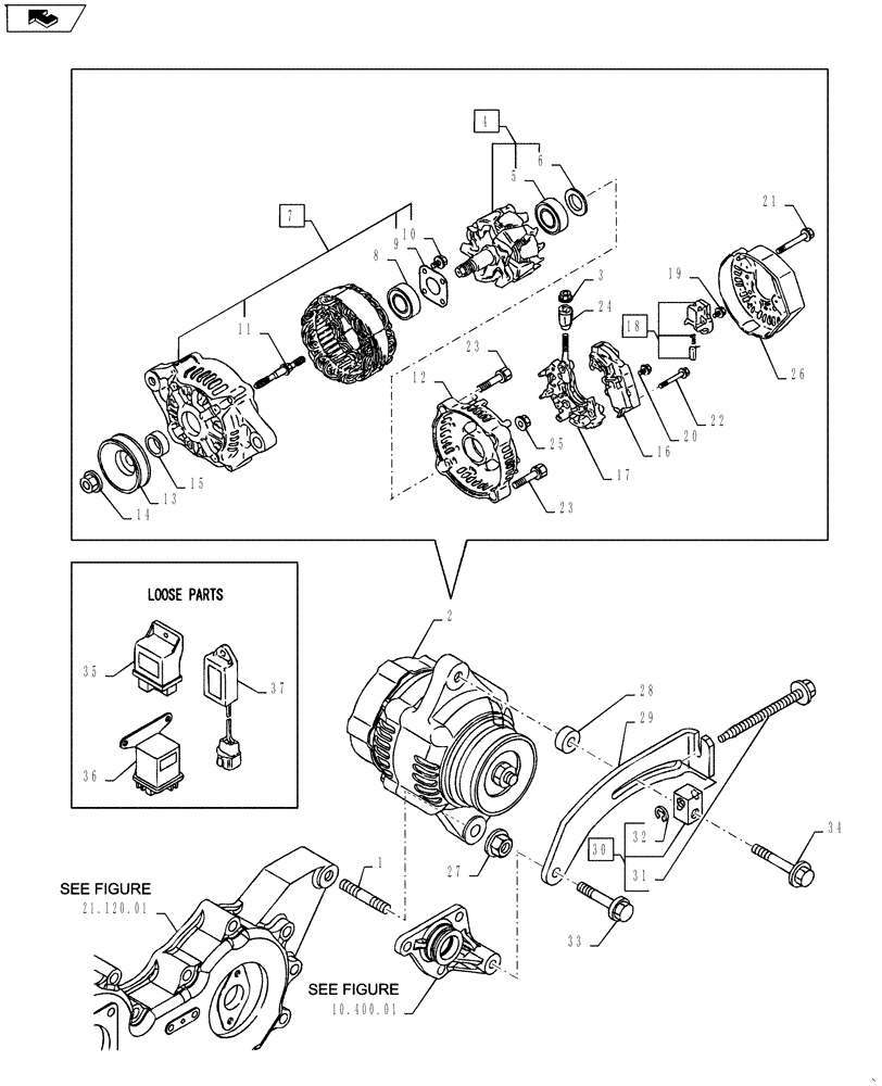 Схема запчастей Case CX27B ASN - (55.301.02) - GENERATOR (55) - ELECTRICAL SYSTEMS