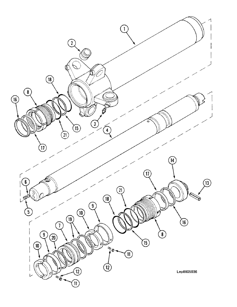 Схема запчастей Case 688C - (8G-102) - GRAB CYLINDER (5-TINE), IDENTIFICATION LETTER : N- (07) - HYDRAULIC SYSTEM