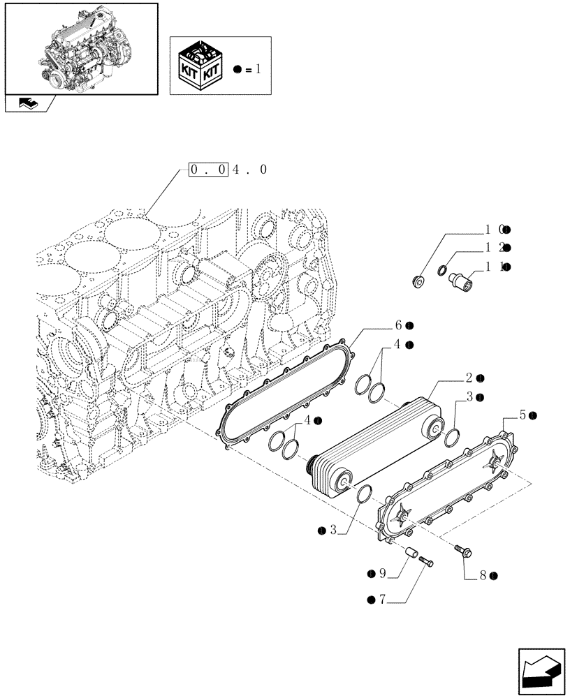 Схема запчастей Case F2CE9684D E013 - (0.31.0) - HEAT EXCHANGER (504130575) 