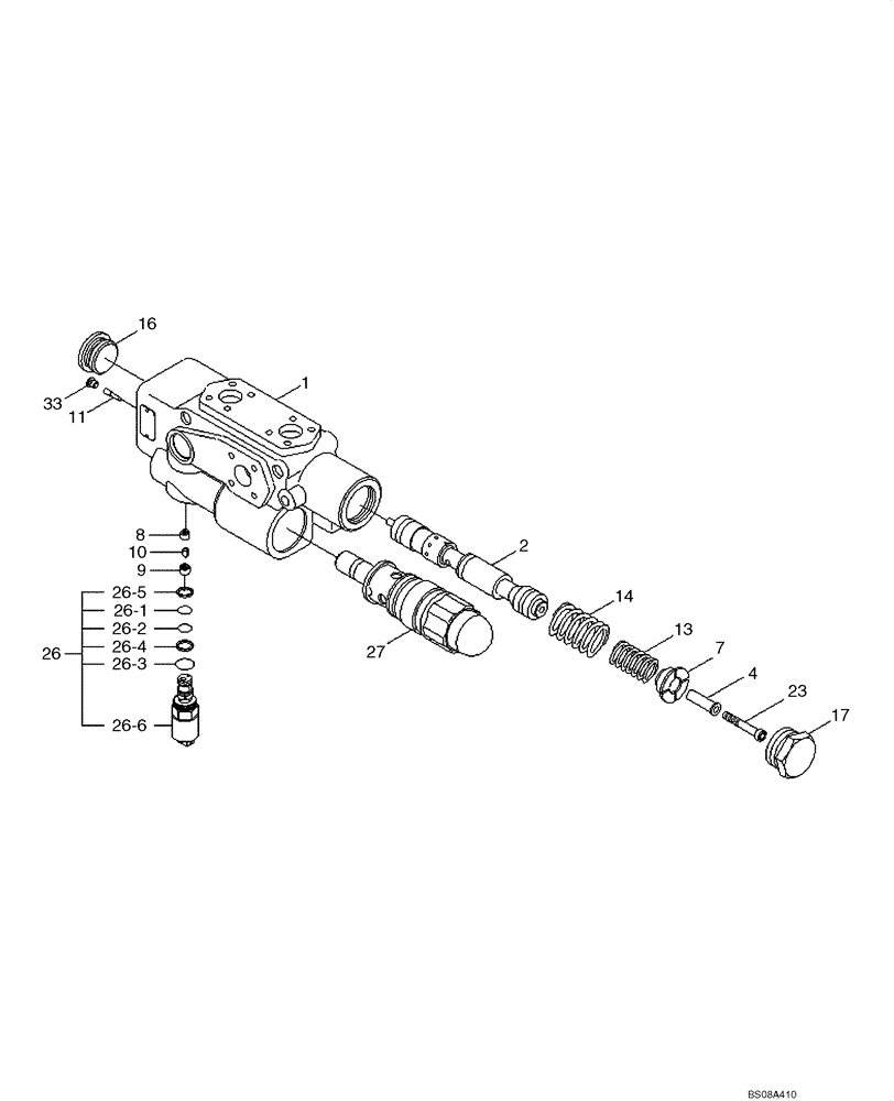 Схема запчастей Case 1221E - (08-11[01]) - HYDRAULICS - RIDE CONTROL VALVE (87700413) (08) - HYDRAULICS