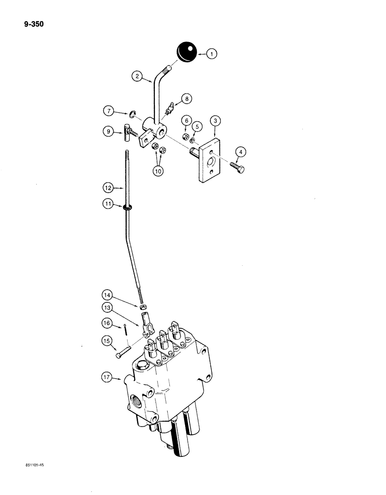 Схема запчастей Case 780C - (9-350) - LOADER CONTROLS - CLAM SPOOL (09) - CHASSIS/ATTACHMENTS