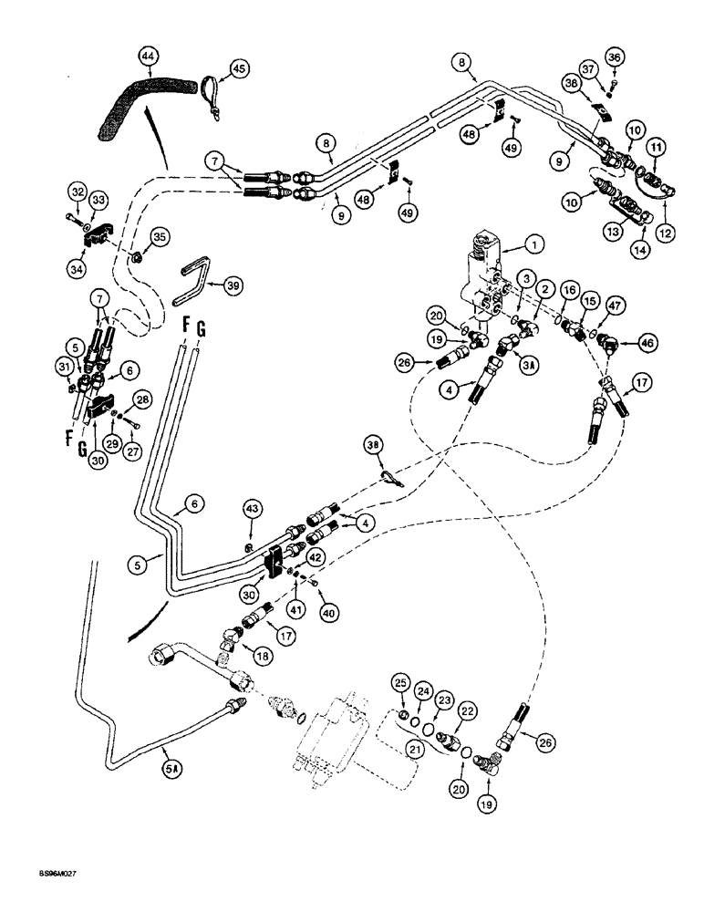 Схема запчастей Case 1825B - (8-08) - HYDRAULIC CIRCUIT, AUXILIARY (08) - HYDRAULICS