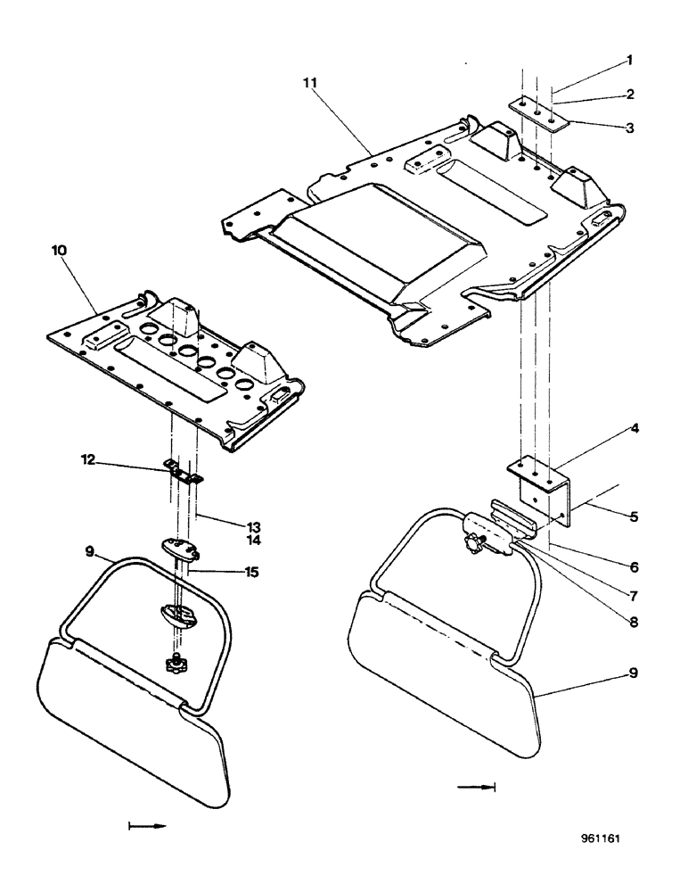 Схема запчастей Case 580G - (530) - SUNSHADE UP TO NO. 3.808.596 (09) - CHASSIS/ATTACHMENTS