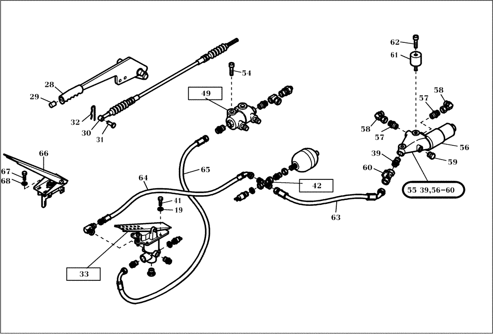 Схема запчастей Case 21D - (20.540[002]) - HYDRAULIC SYSTEM BRAKE CHARGING (OPTION) (S/N 561101-UP) No Description