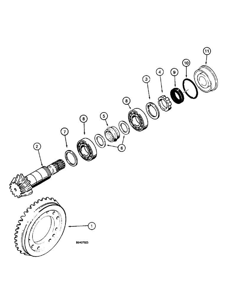 Схема запчастей Case 580L - (6-016) - FRONT DRIVE AXLE, RING AND PINION GEAR SET (06) - POWER TRAIN