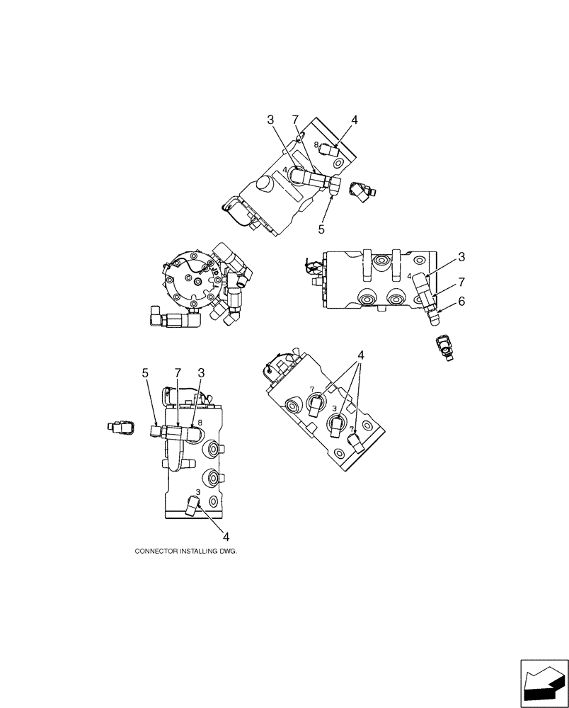 Схема запчастей Case CX17B - (01-027[02]) - VALVE INSTAL - MULTI (35) - HYDRAULIC SYSTEMS