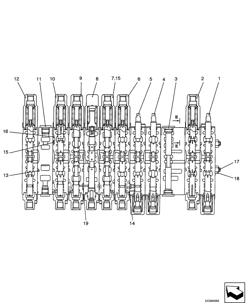 Схема запчастей Case CX25 - (08-33[00]) - VALVE ASSY - CONTROL (08) - HYDRAULICS