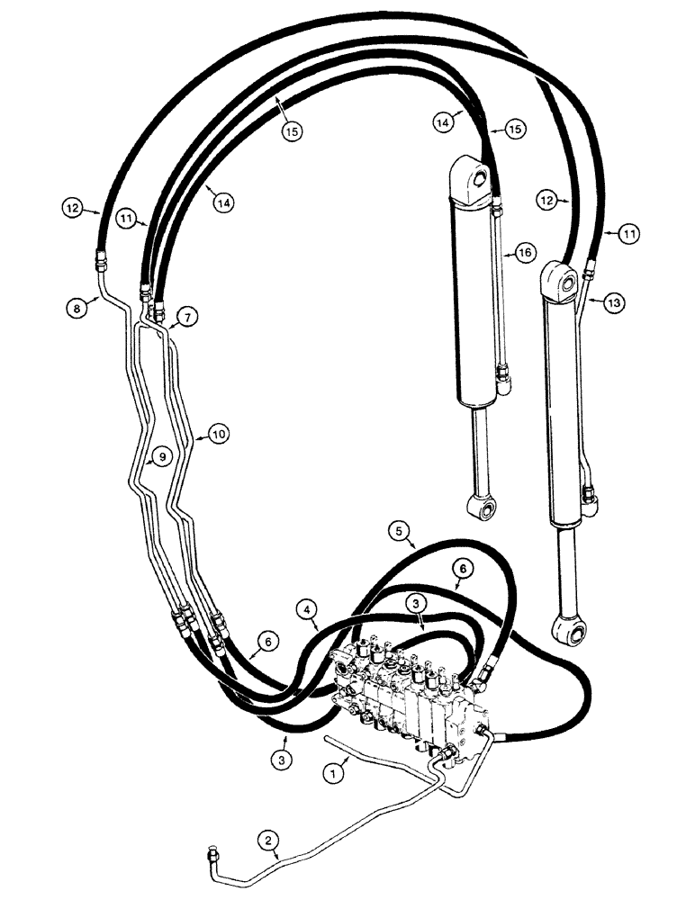 Схема запчастей Case 580SK - (1-46) - HYDRAULIC CIRCUIT, INTEGRAL BACKHOE (00) - PICTORIAL INDEX