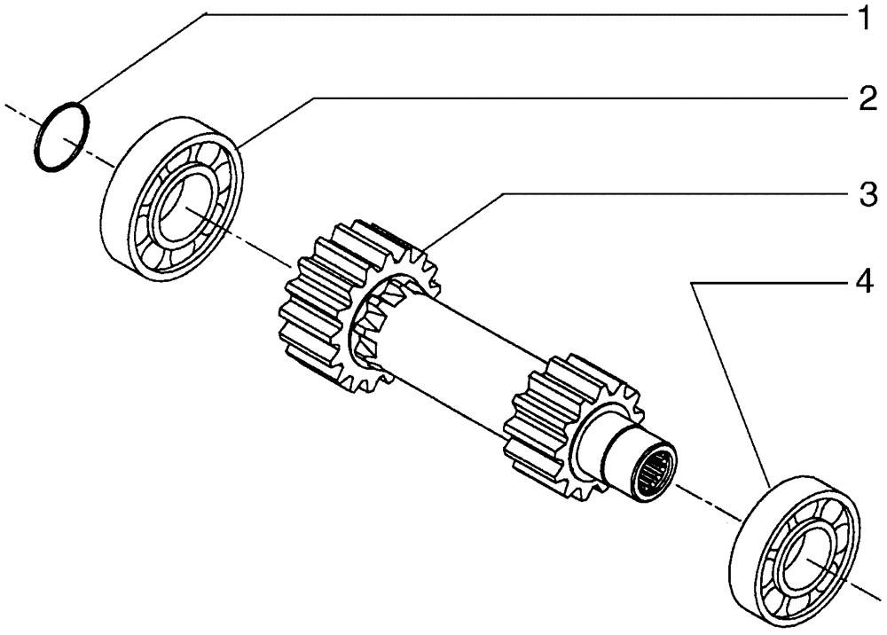 Схема запчастей Case 845B - (06-02[04]) - TRANSMISSION, 1ST SHAFT - (DIRECT DRIVE) (06) - POWER TRAIN