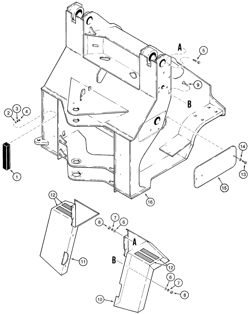 Схема запчастей Case 721C - (09-26) - FRAME, FRONT - FENDERS (09) - CHASSIS